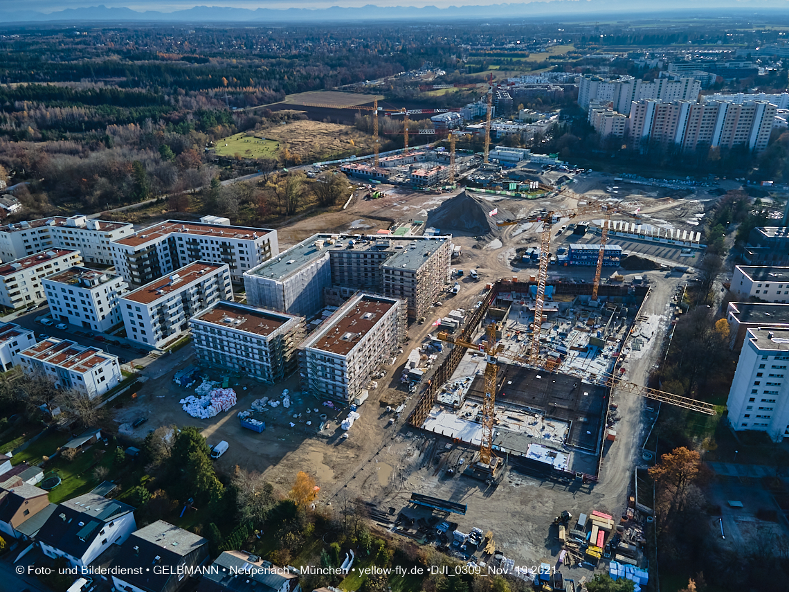 19.11.2021 - Luftbilder von der Baustelle Alexisquartier und Pandion Verde in Neuperlach